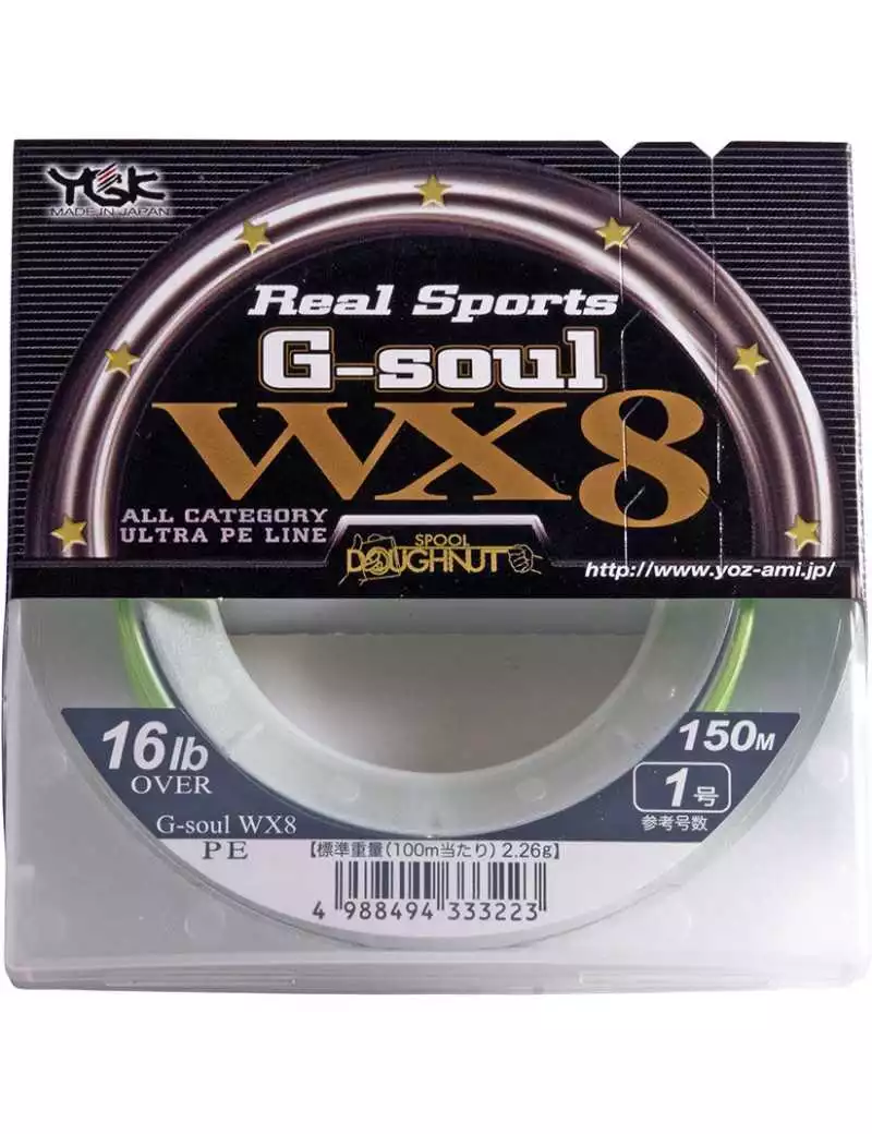 Tresse YGK WX8 REAL SPORTS G SOUL - PE 0.8 (12lb)