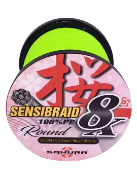 Tresse SAKURA Sensibraid 8 brins Chartreuse 3000m